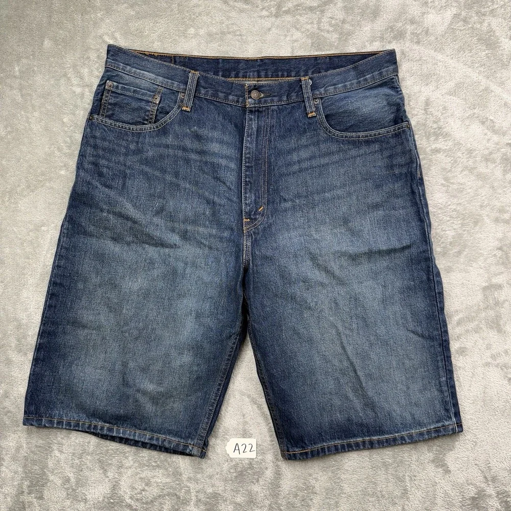 Levi's 569 Jean Loose Shorts Men's Size 38 Blue Denim Bermuda 90s Y2K